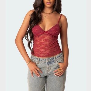 Edikted eira sheer lace tank top